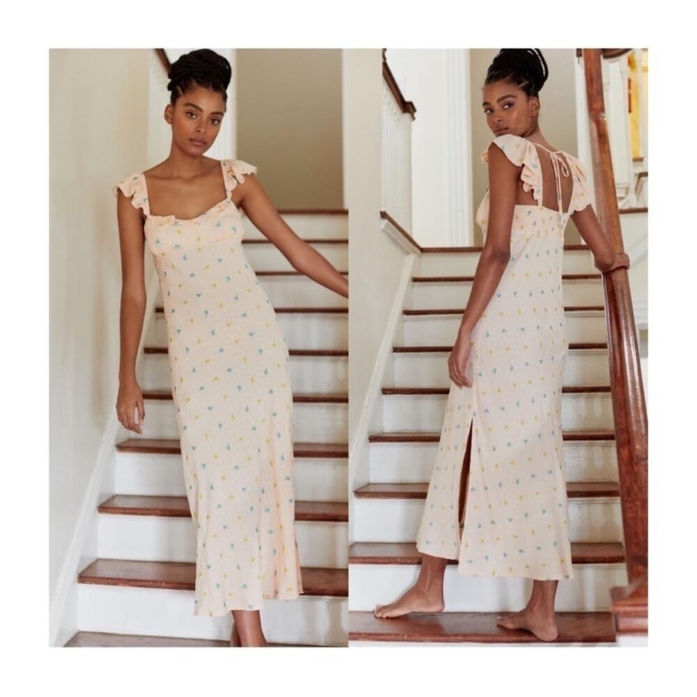 Anthropologie Scallop Babydoll Midi Dress